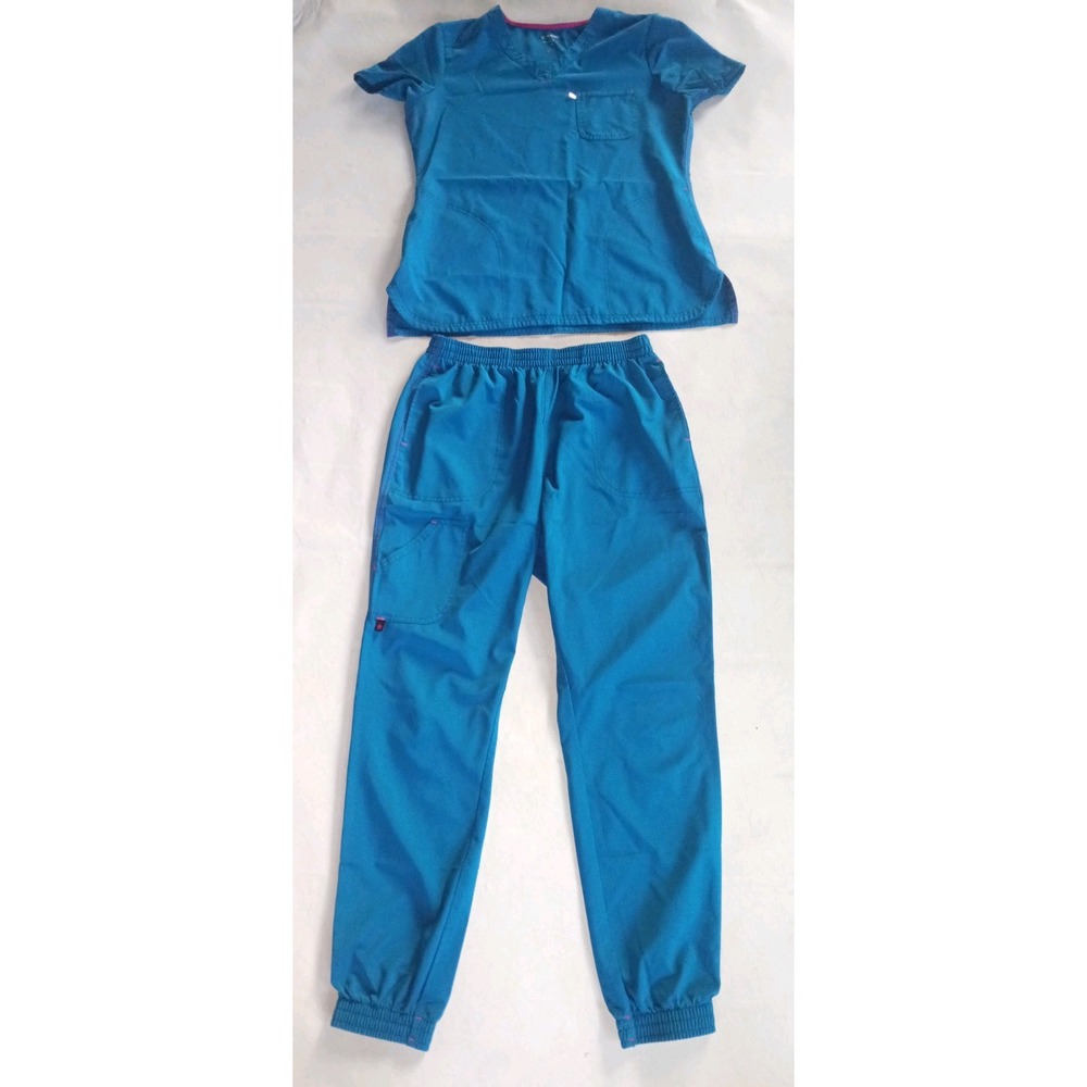 Scrubstar Womens M Ocean Blue Recycled Stretch Jogger Scrub Set WM13T671B